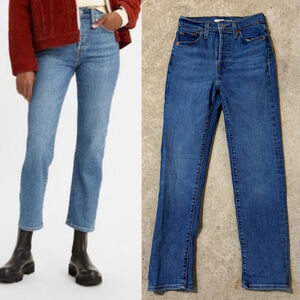 Levi's Wedgie Straight Jeans Women’s Size 25 Blue High Rise Button Fly